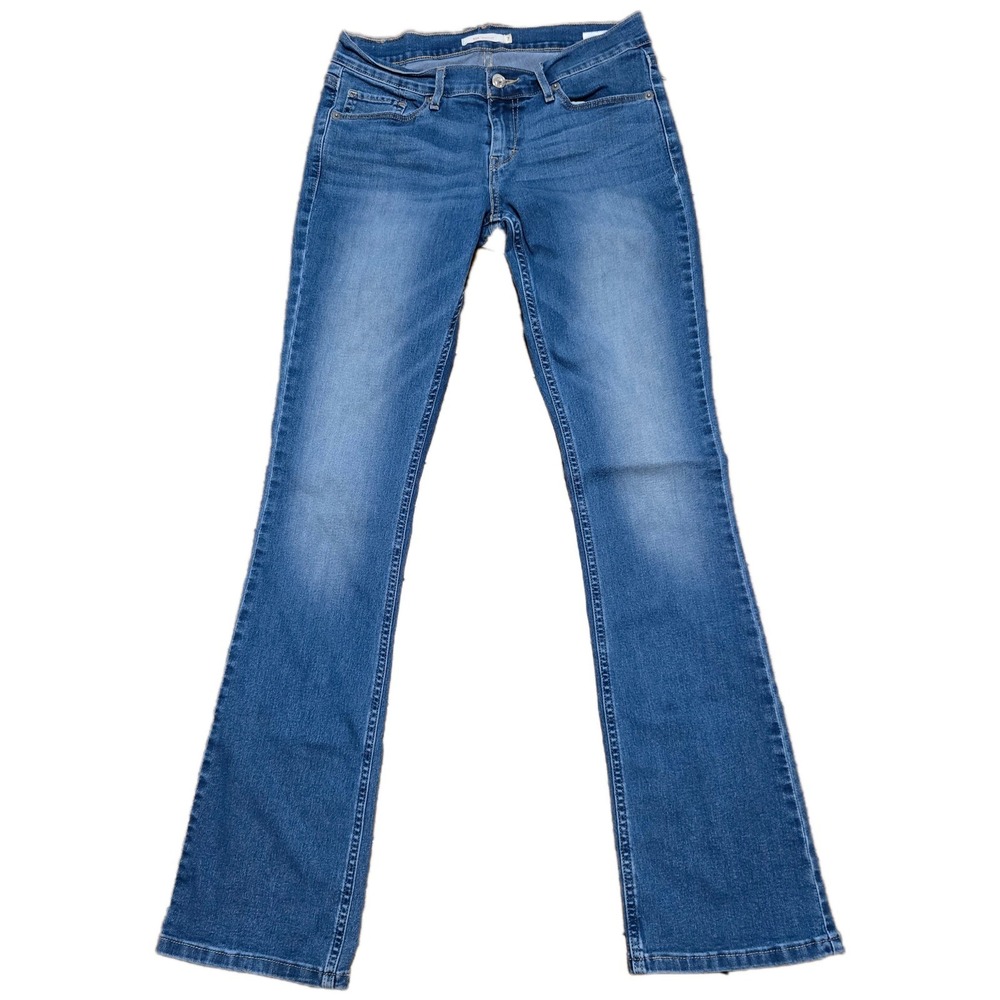 Levis 524 Bootcut Jeans Womens 7L W28 L34 Blue Denim Low Rise Slim Fit 524-0111